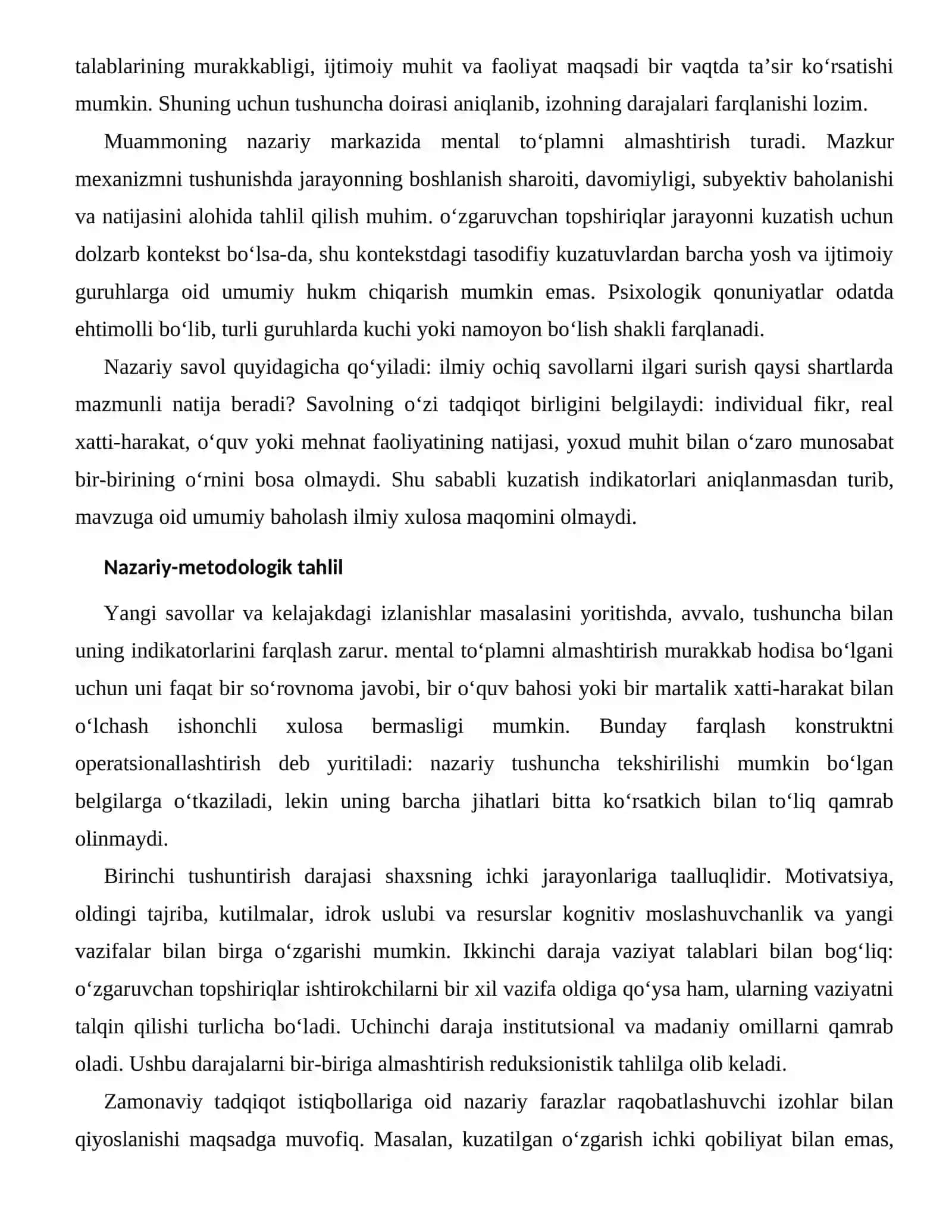 KOGNITIV MOSLASHUVCHANLIK VA YANGI VAZIFALARNING ZAMONAVIY TADQIQOT ISTIQBOLLARI 2