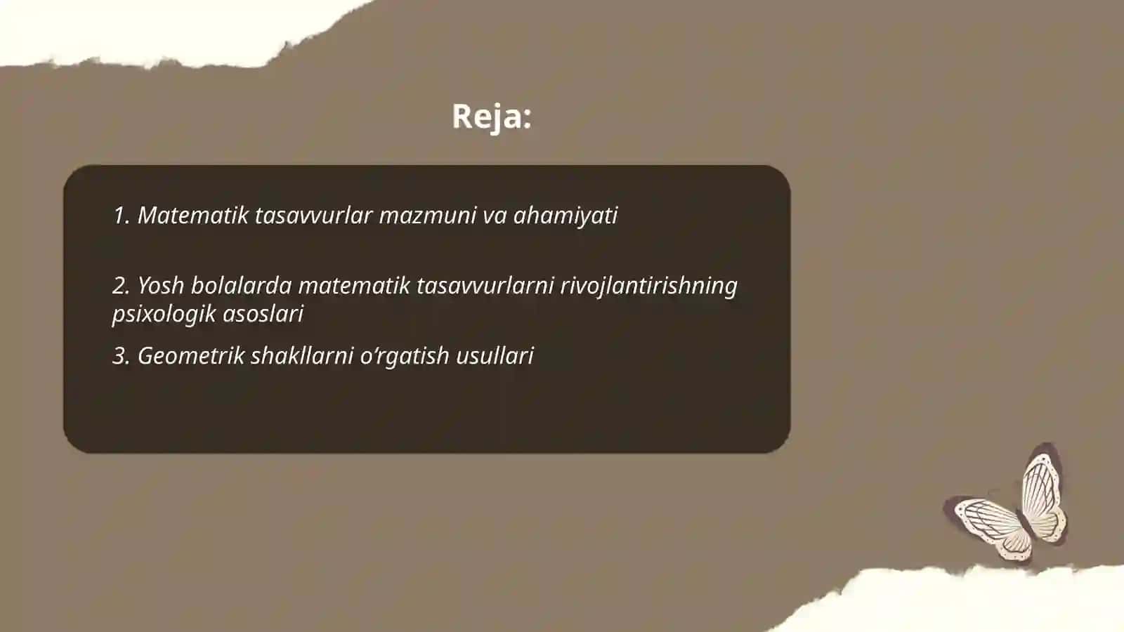 Matematik tasavvurlarni shakllantirish yuzasidan metodik ishlarni mazmuni 2