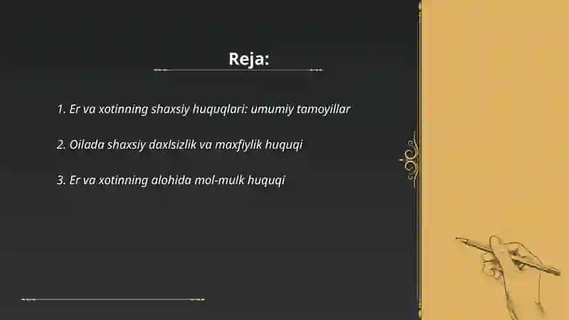 Er va xotinning shaxsiy huquqlari 2