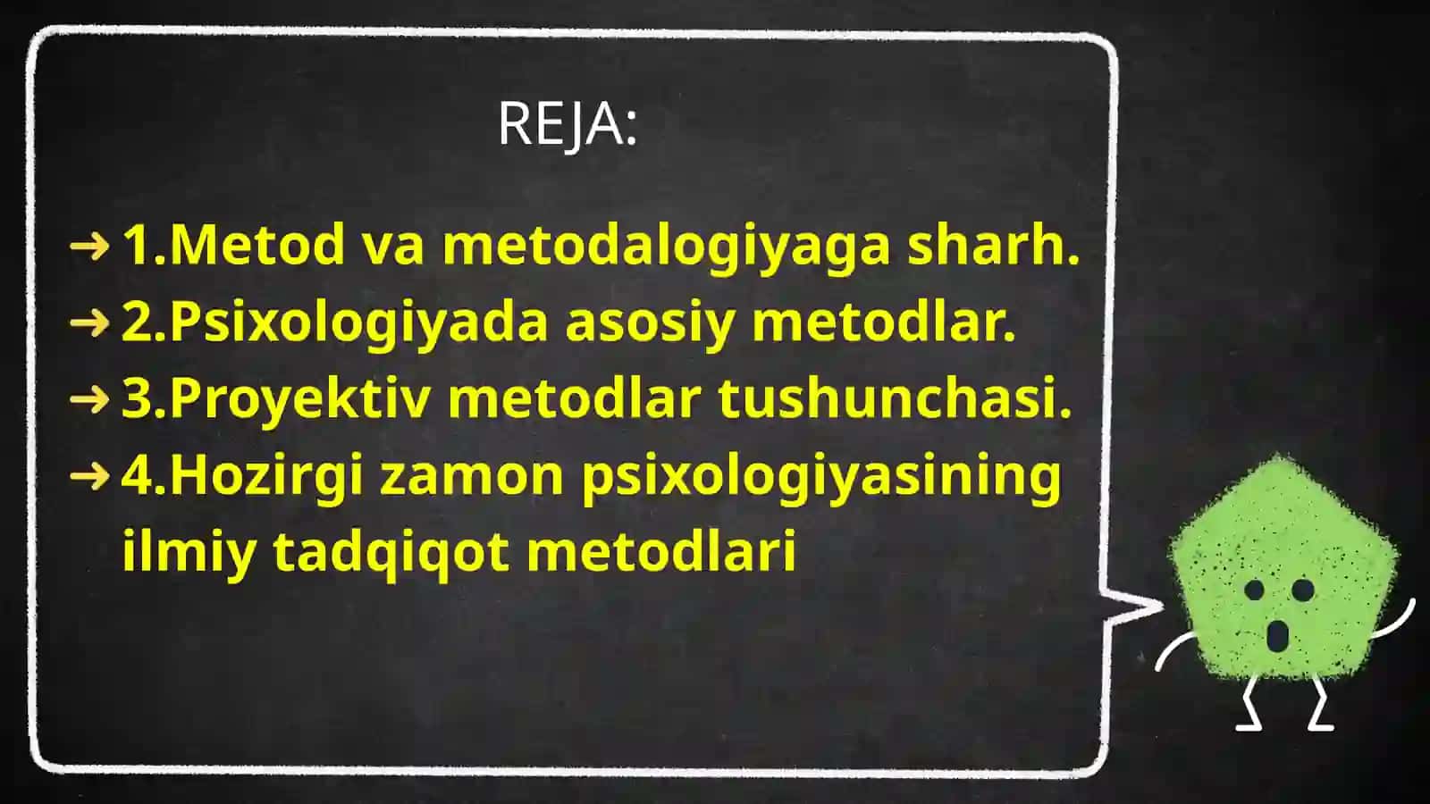 Psixologiya fanining ilmiy tadqiqot metodlari 2
