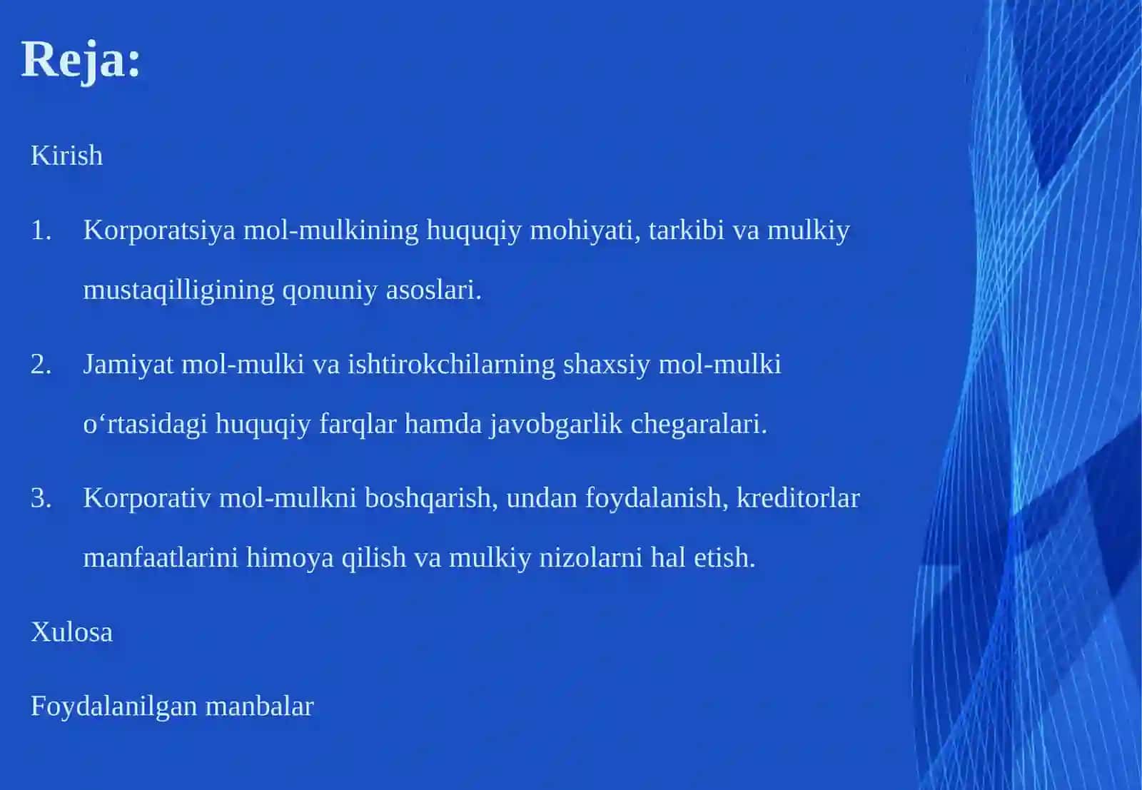 KORPORATSIYA MOL-MULKINING HUQUQIY HOLATI: JAMIYAT MOL-MULKI VA ISHTIROKCHILARNING SHAXSIY MOL-MULKI O‘RTASIDAGI FARQ 2