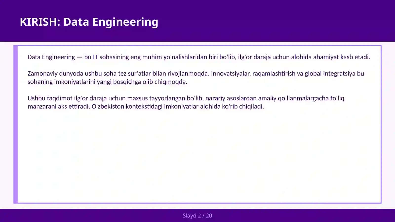 Data Engineering 2