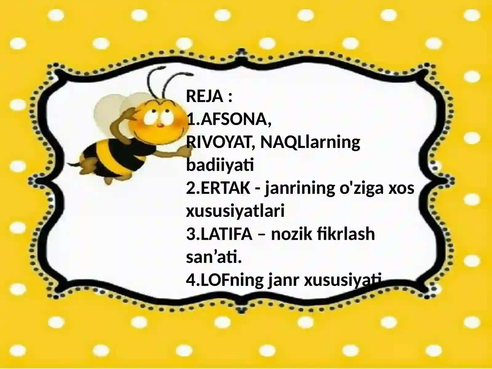 Afsona, rivoyat, naql, ertak, latifa, lof tizimi ning pedagogik xususiyatlari 2