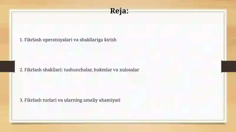Tafakkur operatsiyalari tafakkur shakllari turlari 2