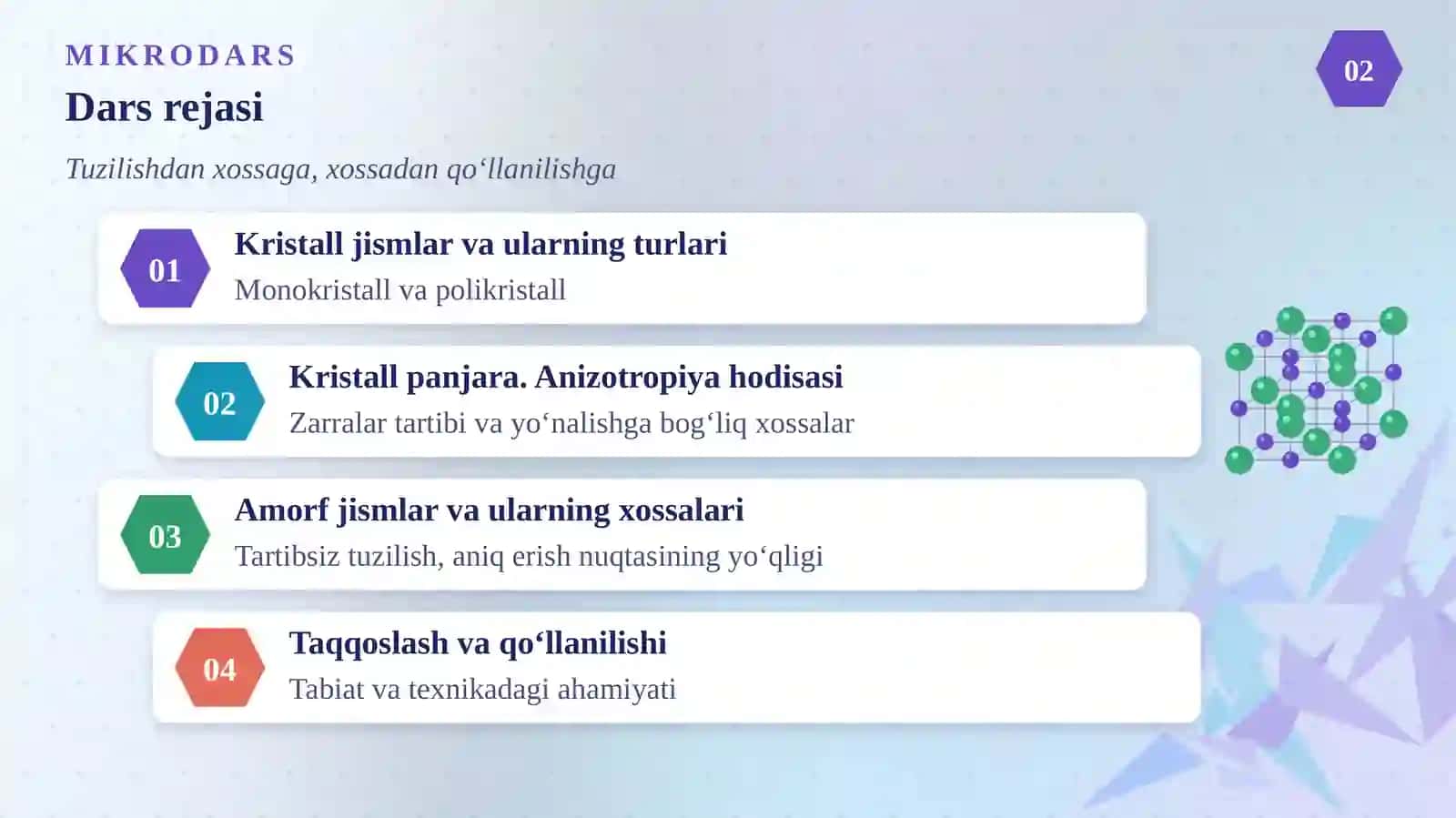 Kristall va amorf jismlar 2