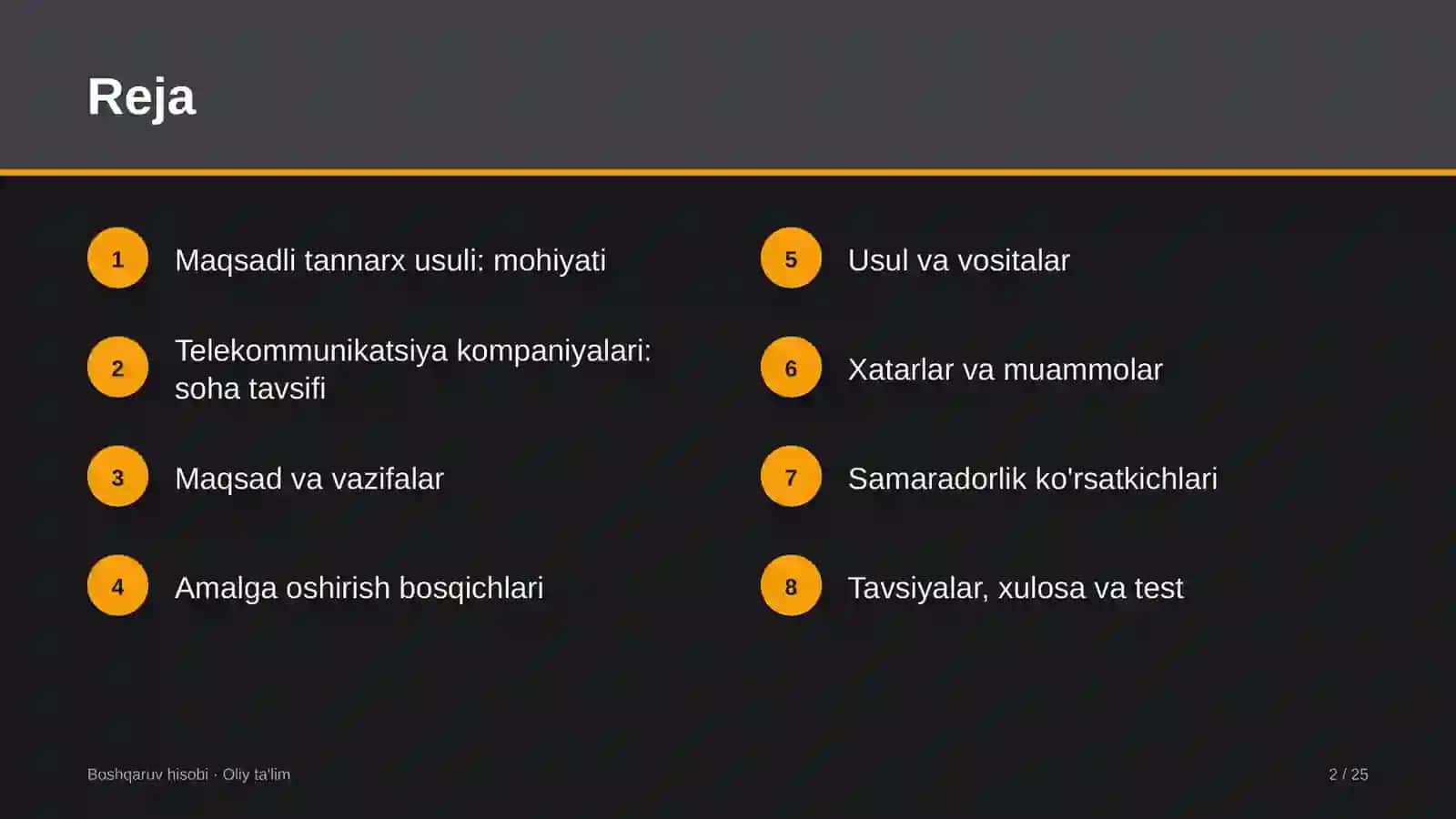 telekommunikatsiya kompaniyalarida maqsadli tannarx usulini qo'llash 3622 2
