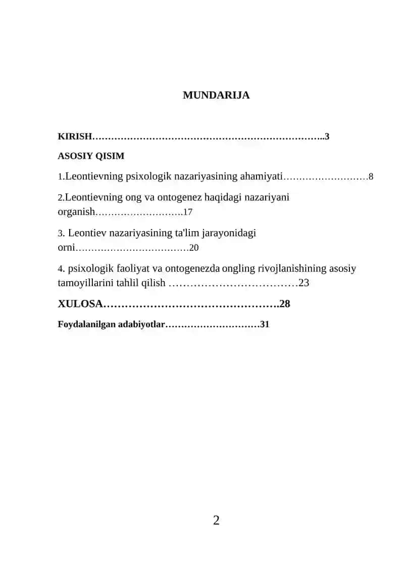 Ongning asosiy tarkibiy qisimlari va uning ontogenezda rivojlanishi 2