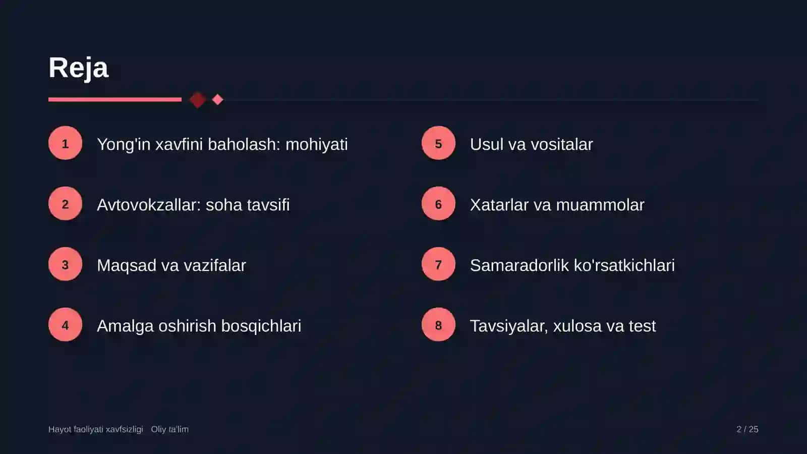 Avtovokzallarda yong'in xavfini baholash 2
