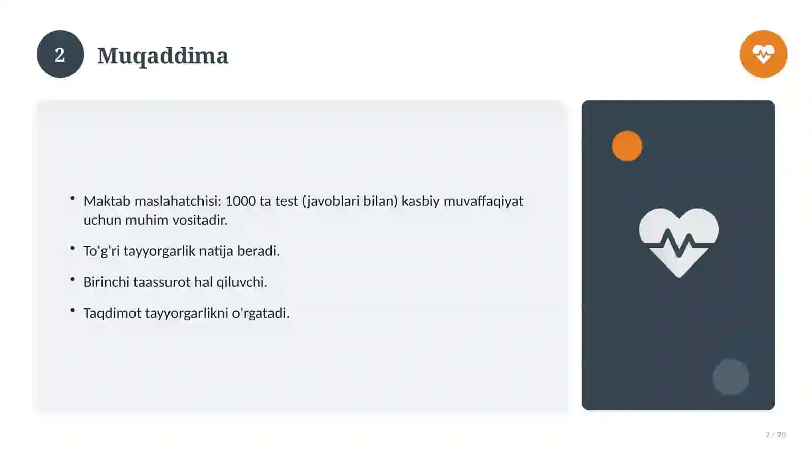 Maktab maslahatchisi: 1000 ta test (javoblari bilan) 2