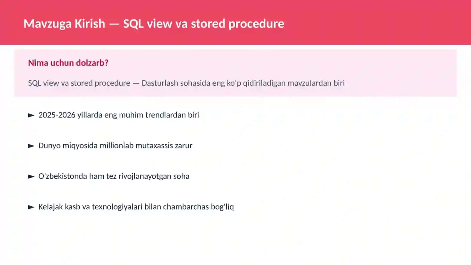 SQL view va stored procedure 2
