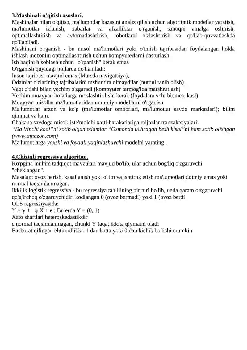 Suniy intellektga kirish, asosiy tushunchalar 2