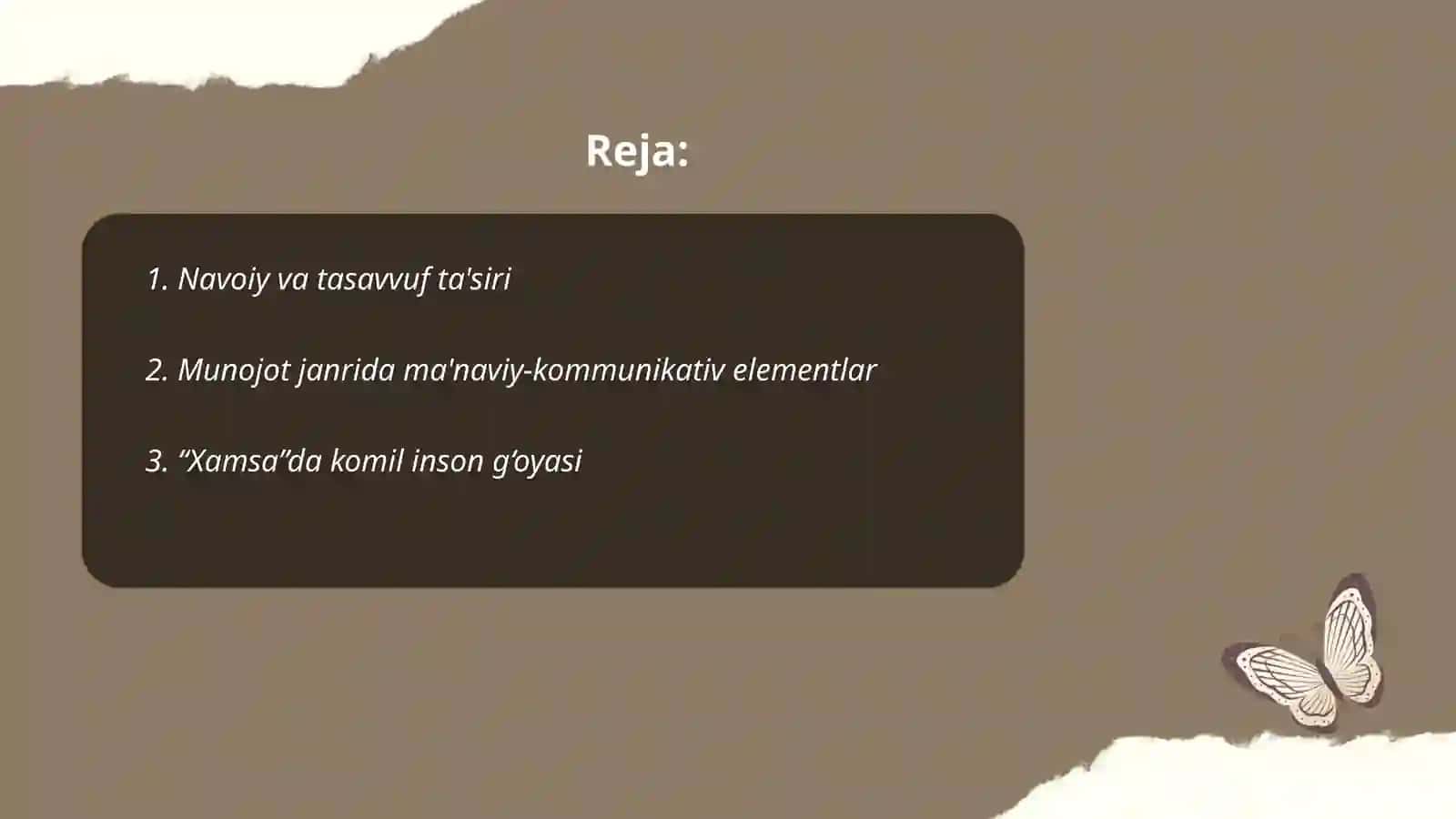 Navoiy va munojot janri 2