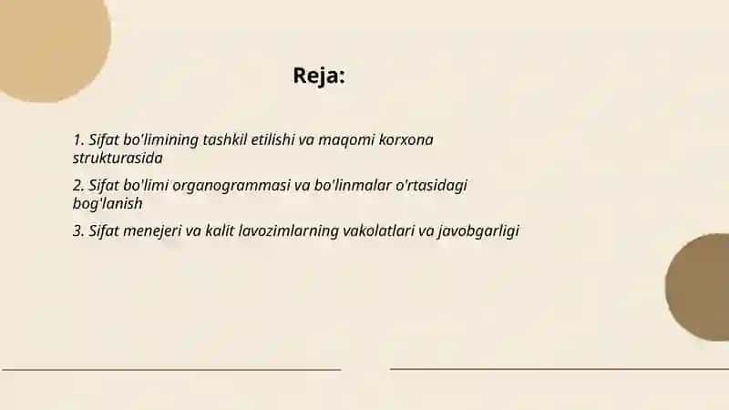 Farmatsevtik ishlab chiqarish korxonalari sifat bo’limlari tashkiliy tuzulishi 2
