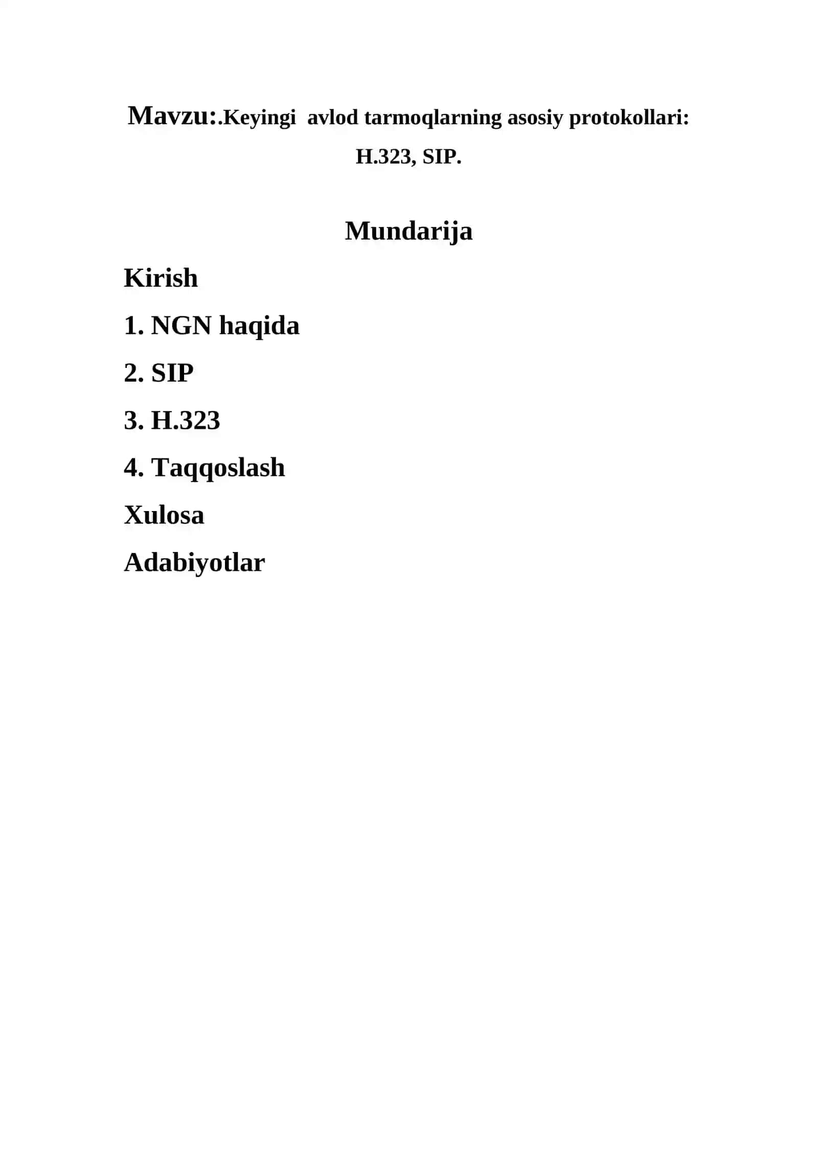 SIP, SIP-T, H.323 protokollari 2
