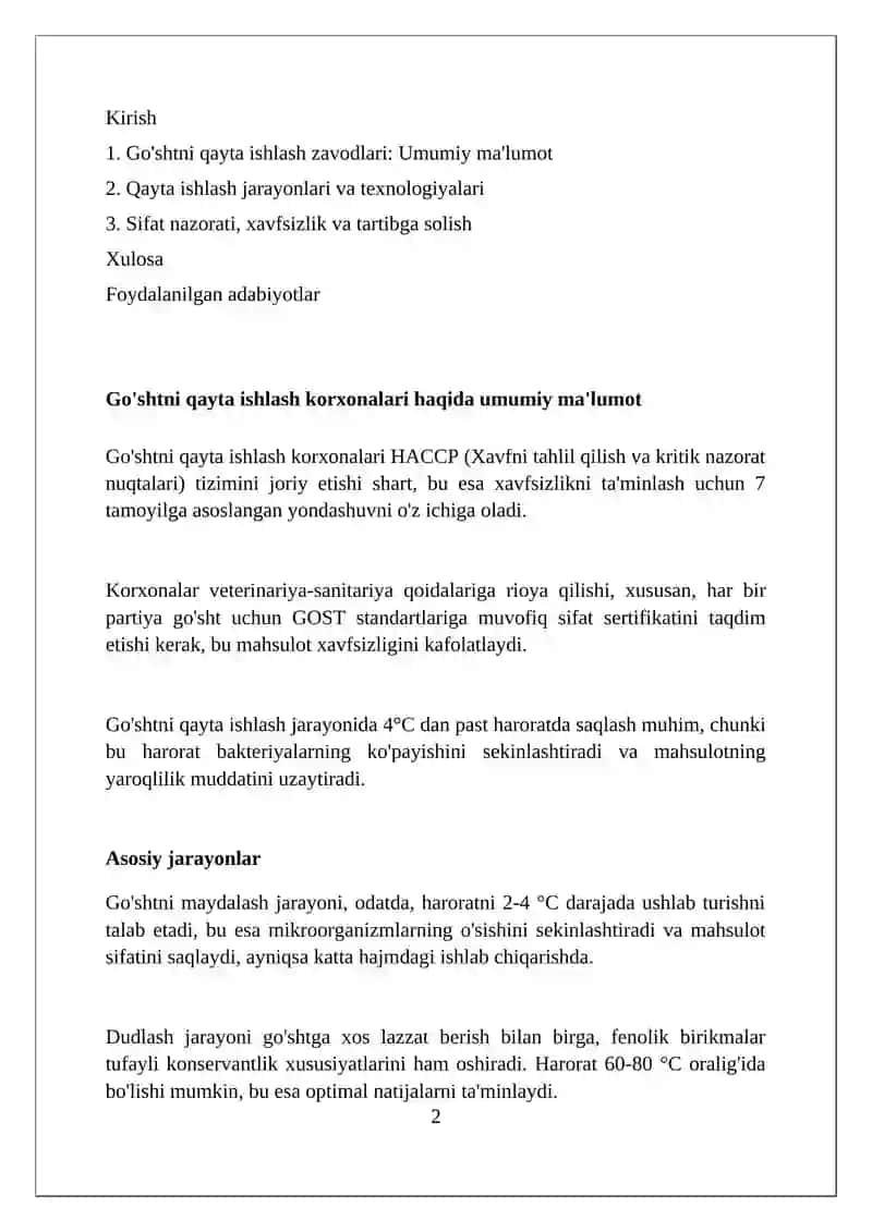 Go'sht korhonalari haqida umumiy tushuncha 2