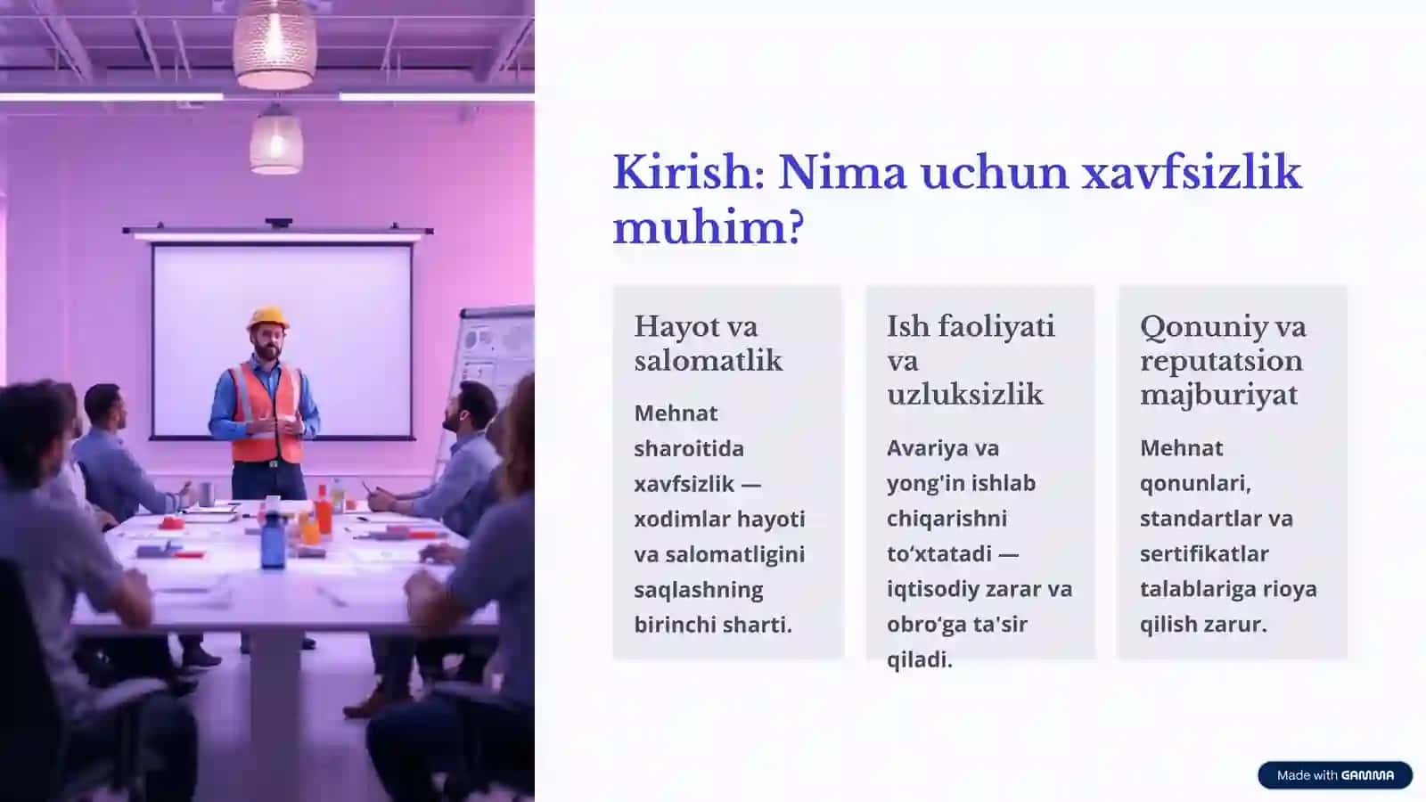 Ishlab chiqarishda xavfsizlik: Zararli nurlanish, elektr va yong'indan himoya 2