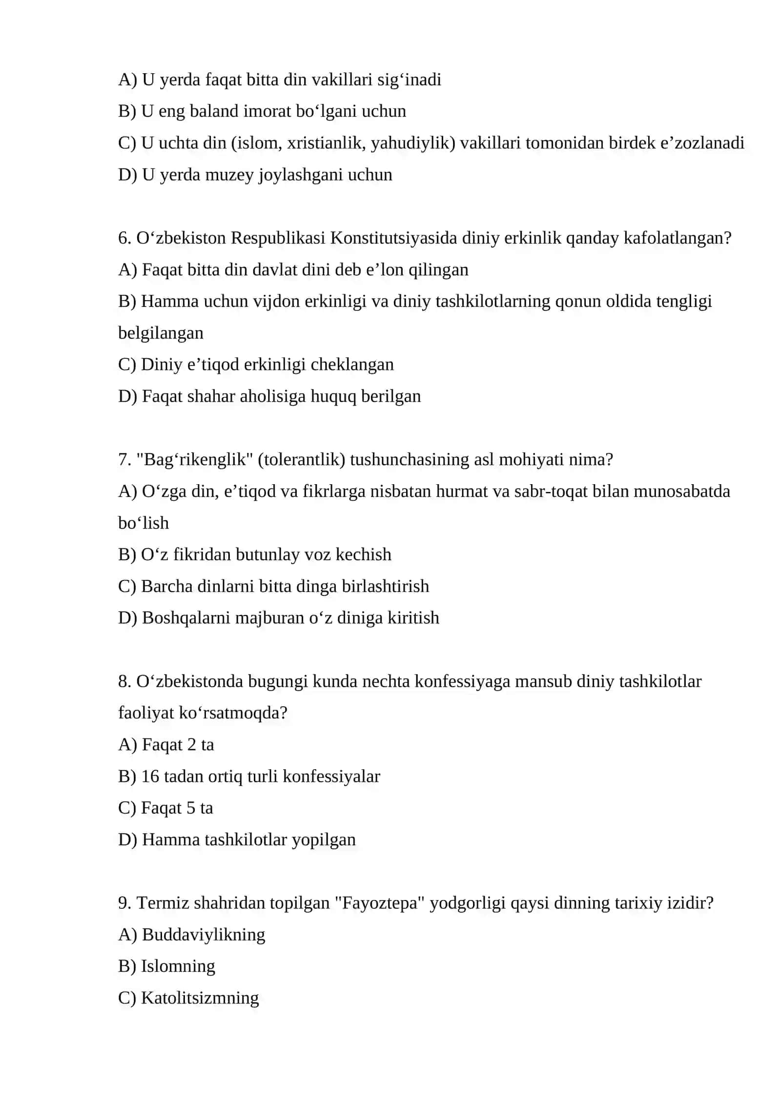 O‘zbekistonda konfessiyalararo diniy bag‘rikenglikning tarixiy tajribasi 2