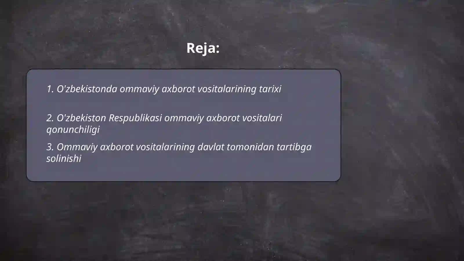 O'zbekiston Respublikasida ommaviy axborot vositalarining faoliyati 2