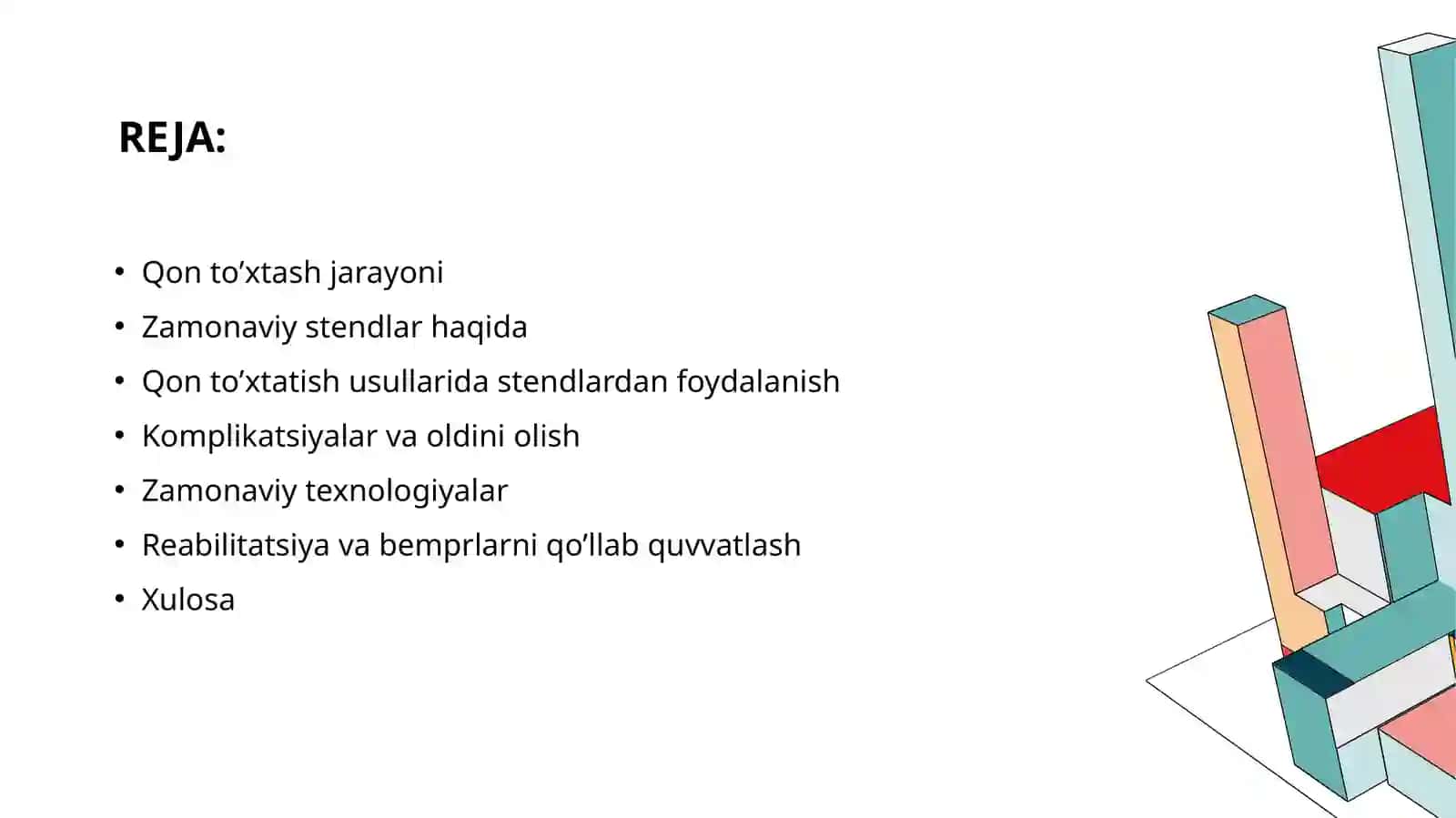 Qon to'xtatish usullarida zamonaviy stendlardan foydalanish umumiy xirurgiyadan 2