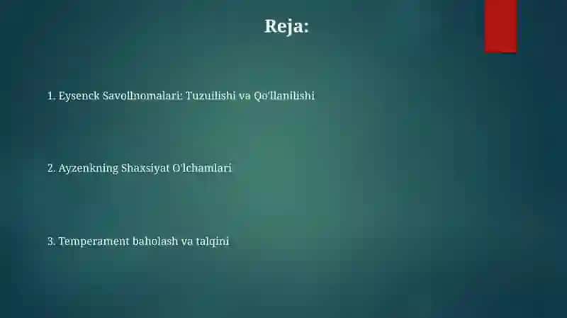G.Ayzenk soʻrovnomalari asosida temperamentni aniqlash 2