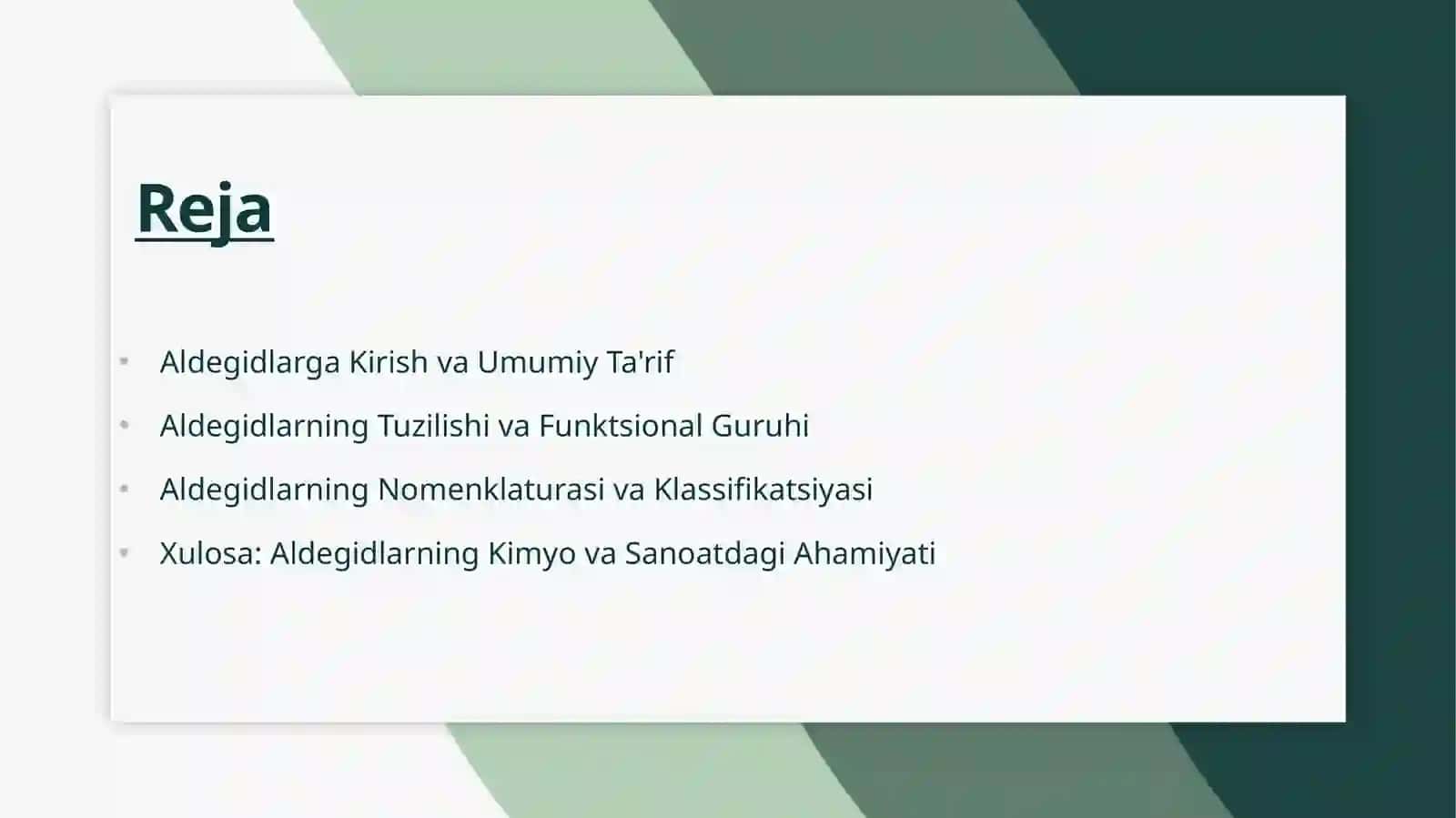 Aldegidlarning Tuzilishi va Funktsional Guruhi 2