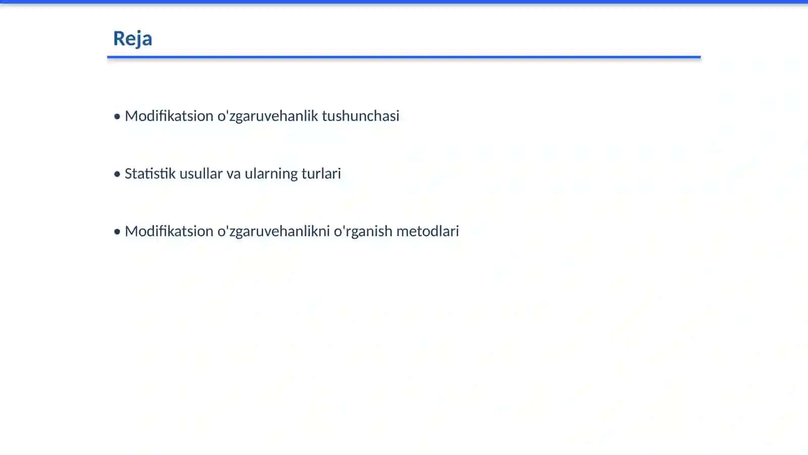 Modifikatsion o'zgaruvehanlikni statistik usulda o'rganishga oid masala va mashqlar tuzish hamda yechish metodikasi 2