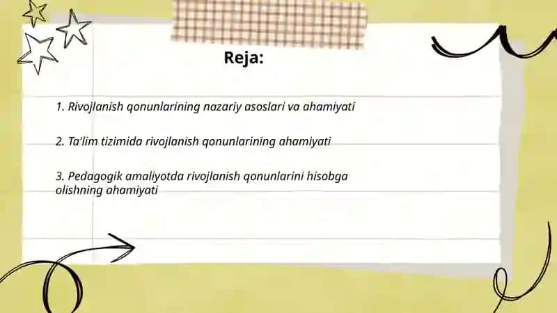 Rivojlanish qonunlarining ahamiyati 2