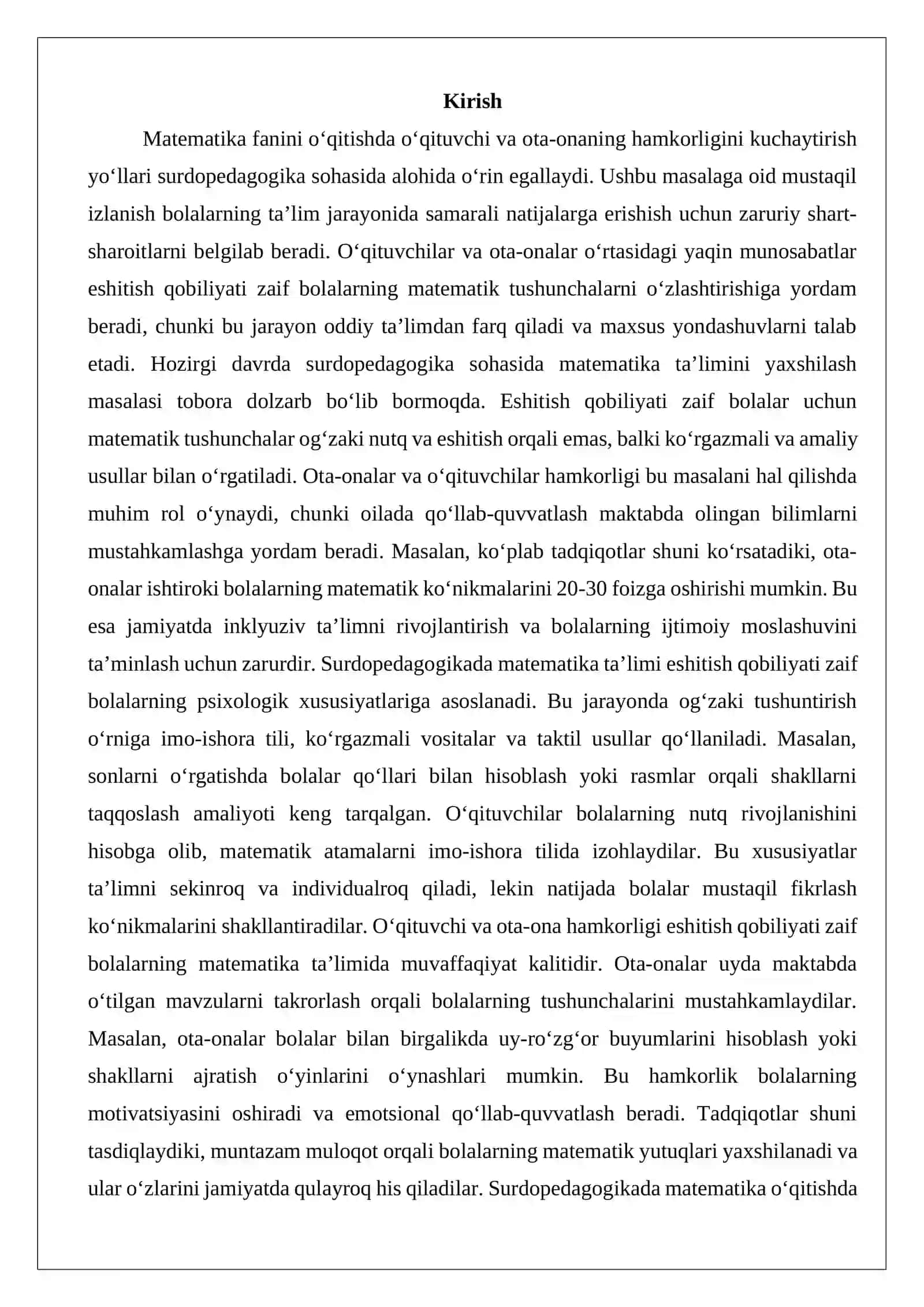 Matematika fanini o‘qitishda o‘qituvchi va ota-onaning hamkorligini kuchaytirish yo‘llari 2