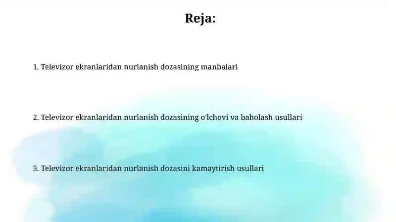Televizor ekrani ta'sirida radiatsion nurlanish dozasi 2