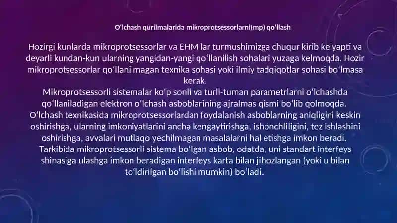 O‘lchash qurilmalari elementlari 2