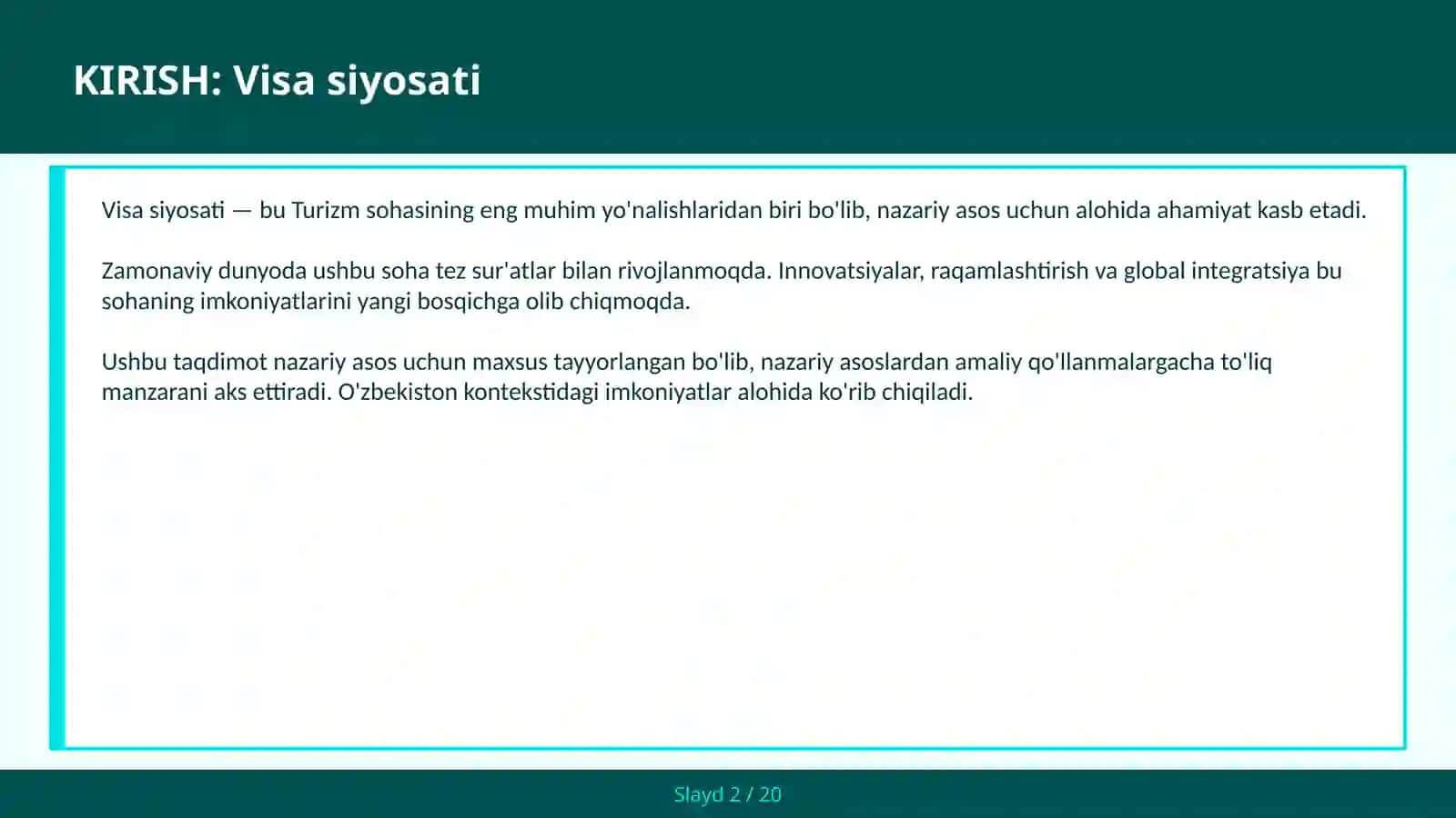 VISA SIYOSATI 2