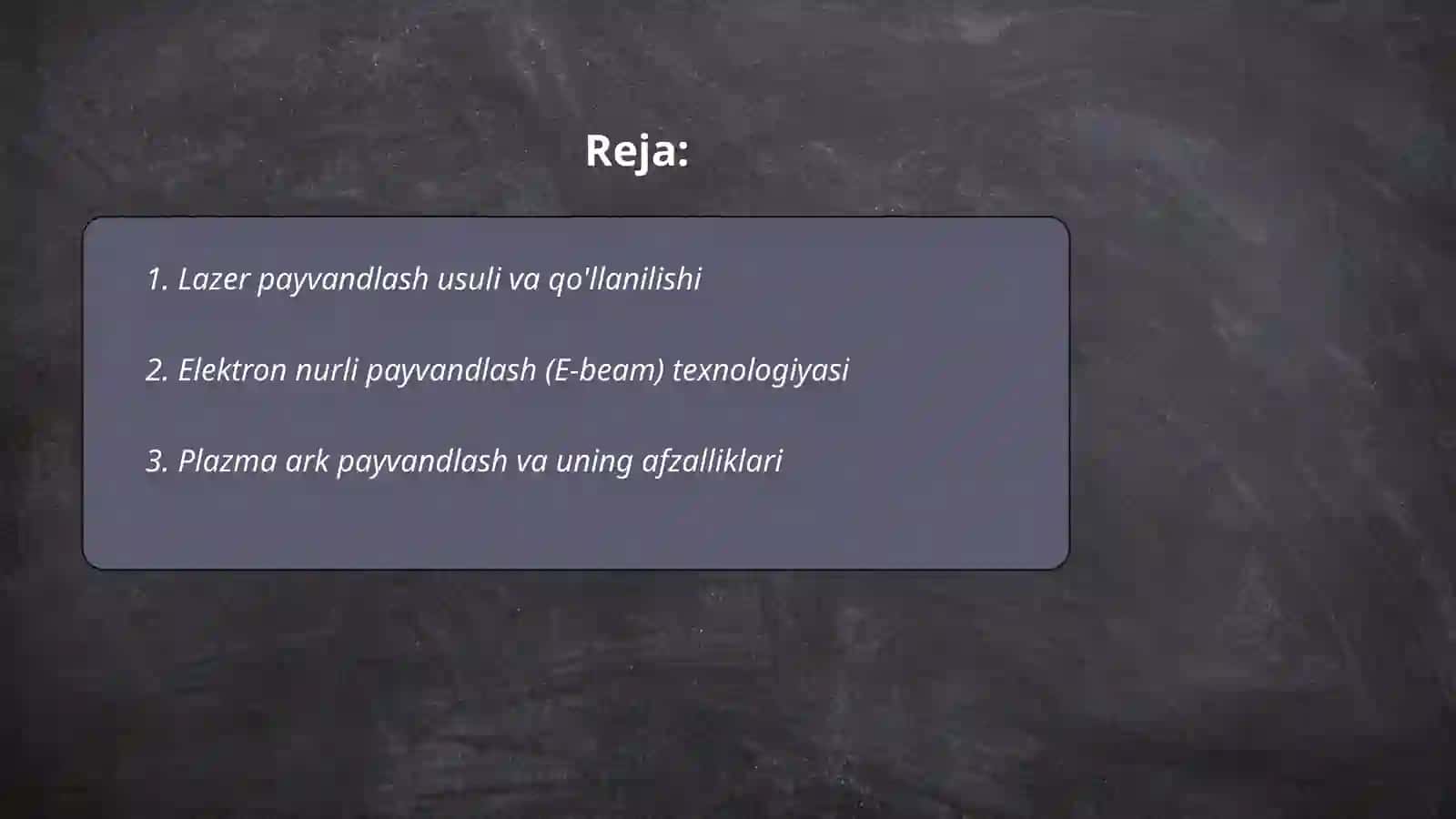 Lazer payvandlash usuli 2