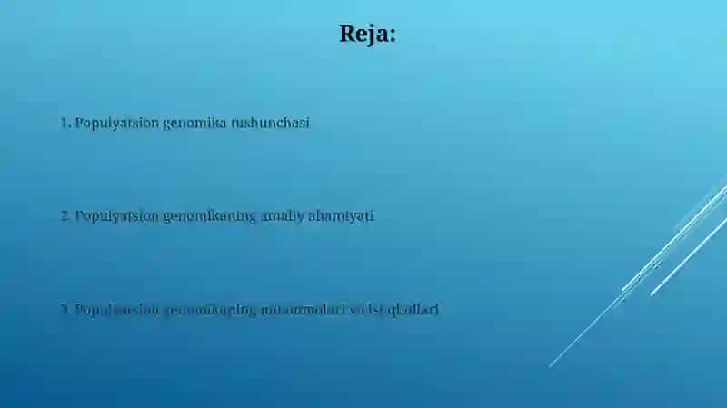 Populyasion genomika haqida tushuncha, uning amaliy ahamiyati, muammolari va istiqbollari 2