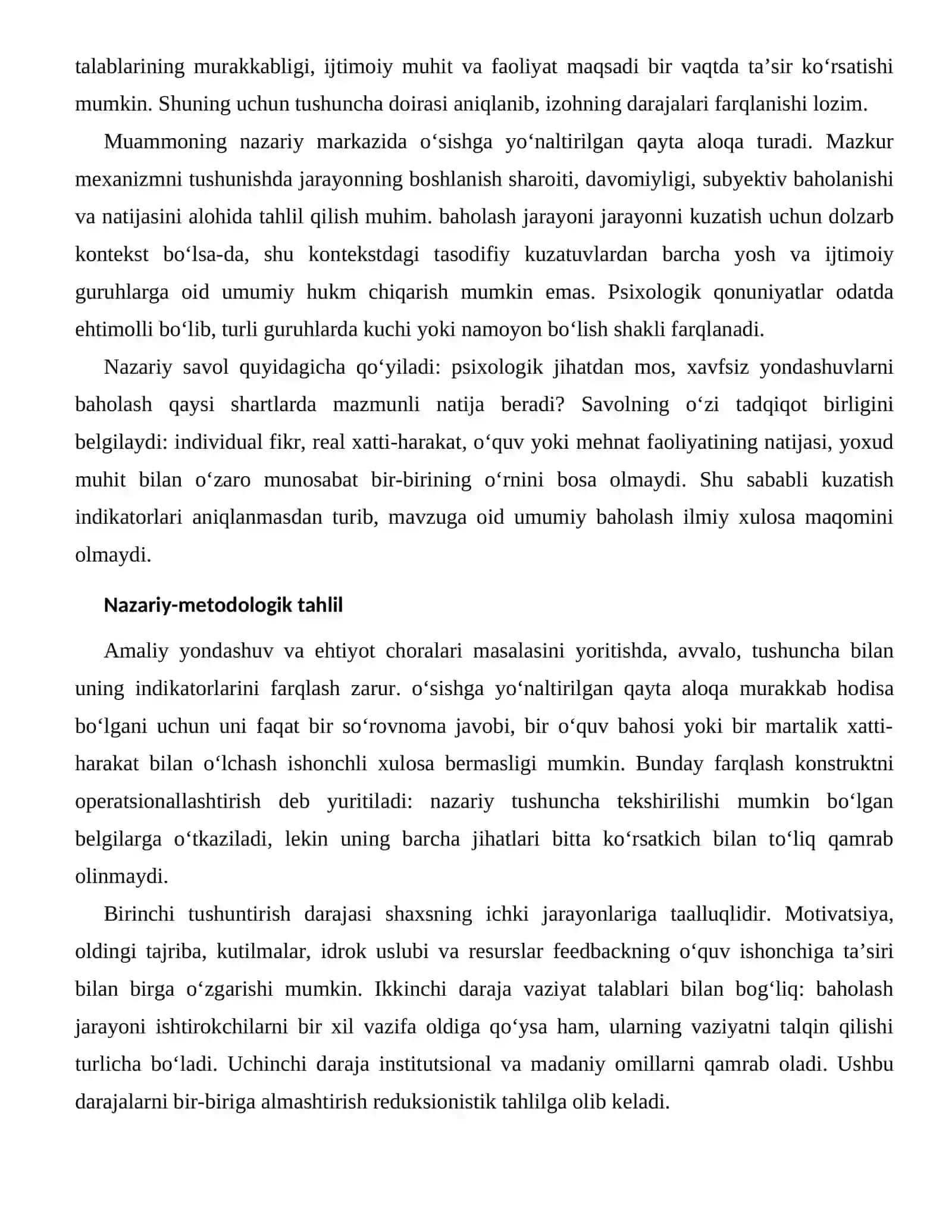 Feedbackning O‘quv Ishonchiga Ta’siri — Rivojlantirish va Profilaktika Yo‘llari 2