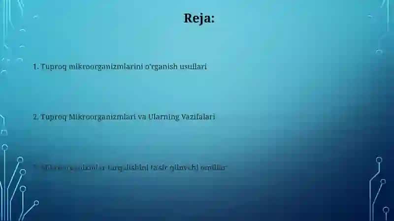 Tuproq mikroorganizmlarning tuproqda tarqalishi 2