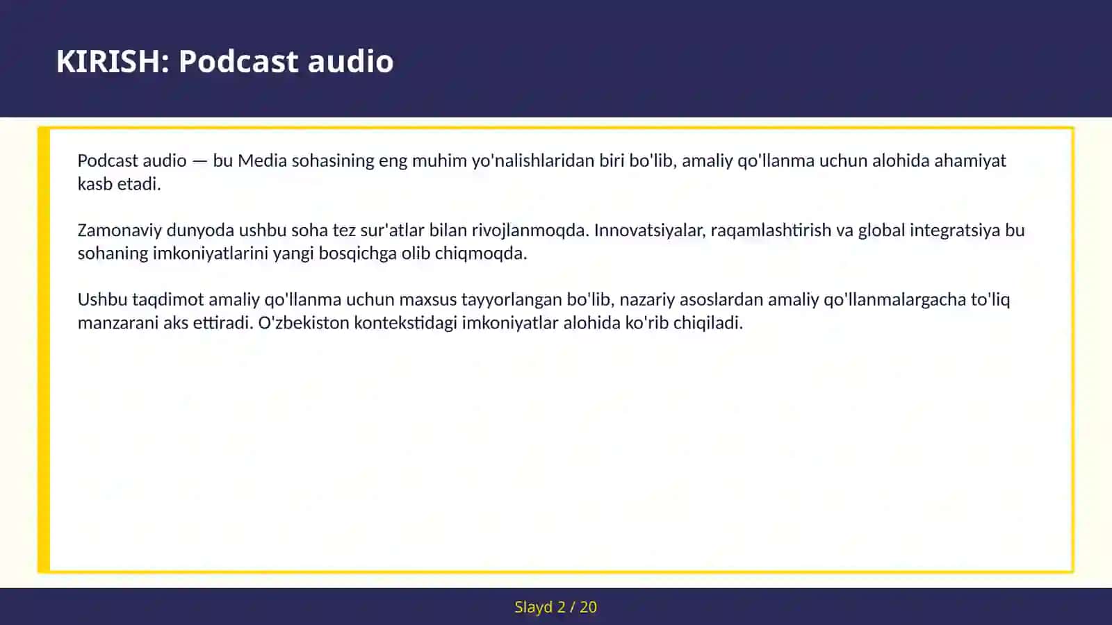 Podcast audio 2