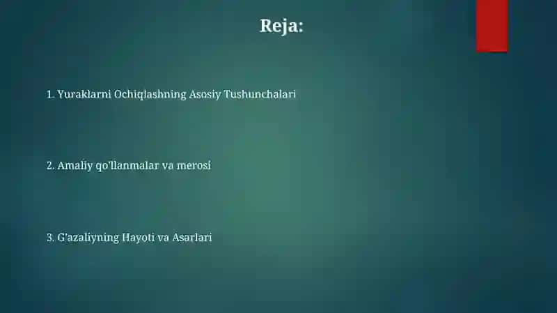 "Qalblarning ochilishi" keyinchalik Sufiy fikriga katta ta'sir ko'rsatib 2