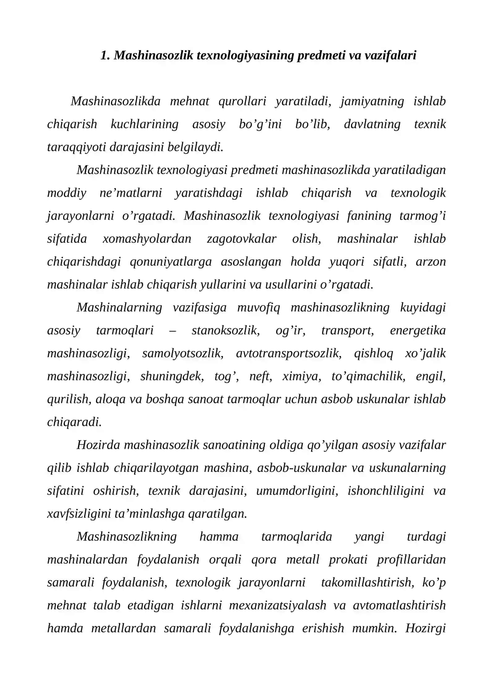 Mashinasozlik texnologiyasi asoslari 2
