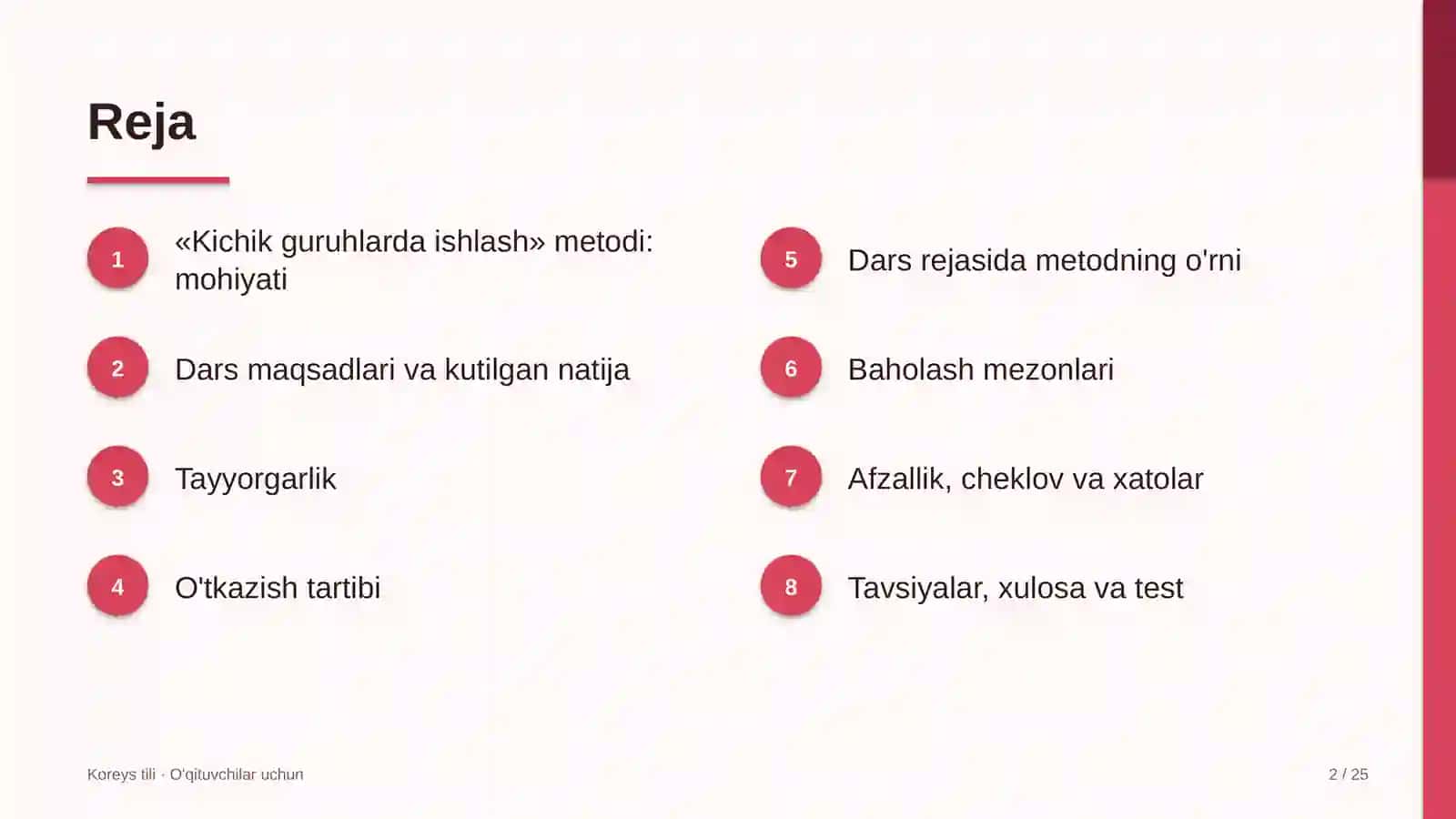 koreys tili darslarida kichik guruhlarda ishlash metodidan foydalanish 1651 2