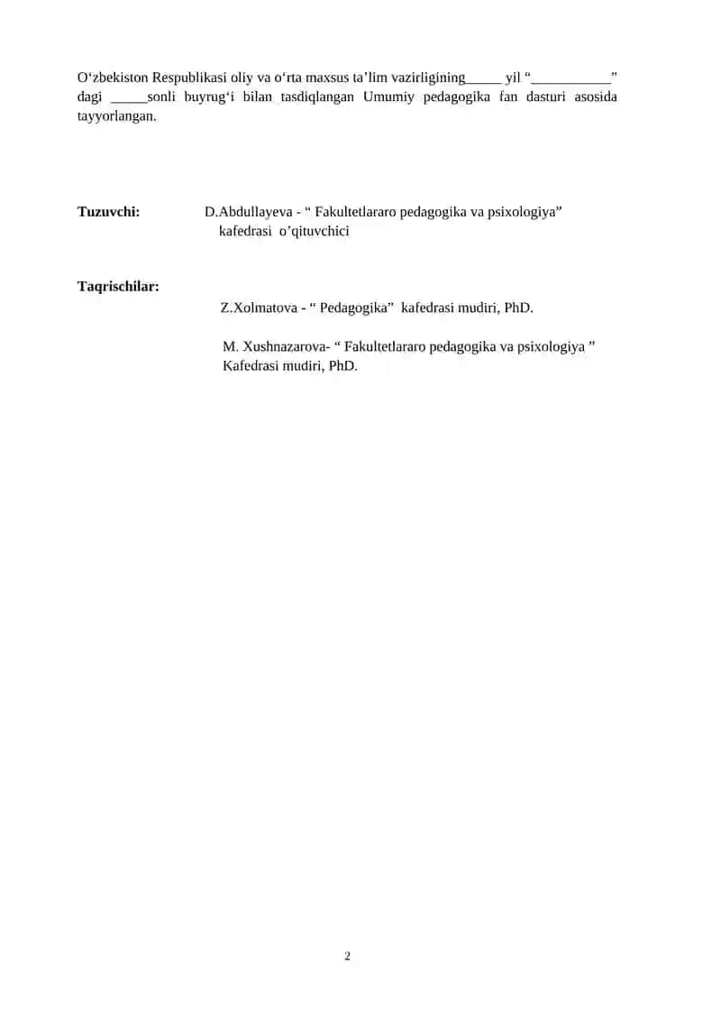 Umumiy Pedagogika (Pedaogika nazariyasi) 2