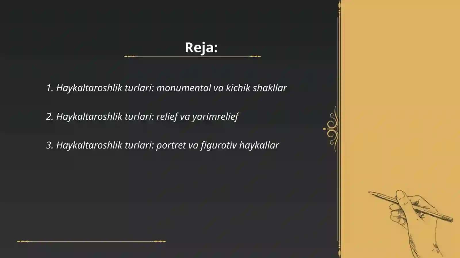Haykaltaroshlikning turlari va moddiy-texnik vositalari 2