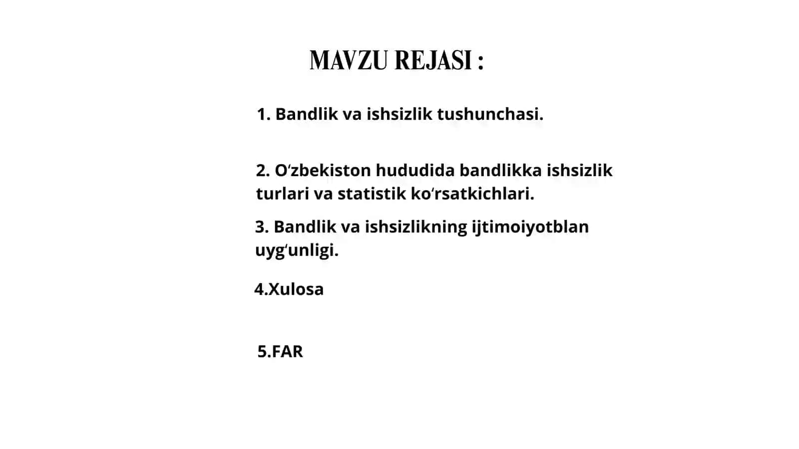 Bandlik va ishsizlik statistikasi 2