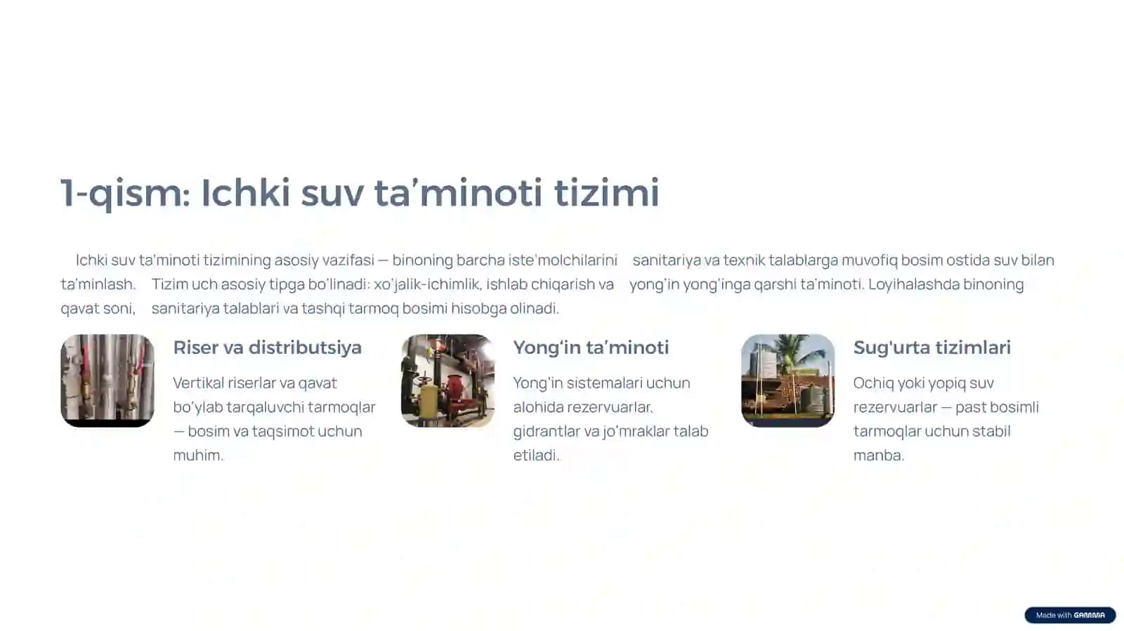 Binolarning suv ta’minoti tizimini tekshirish.pptx 2