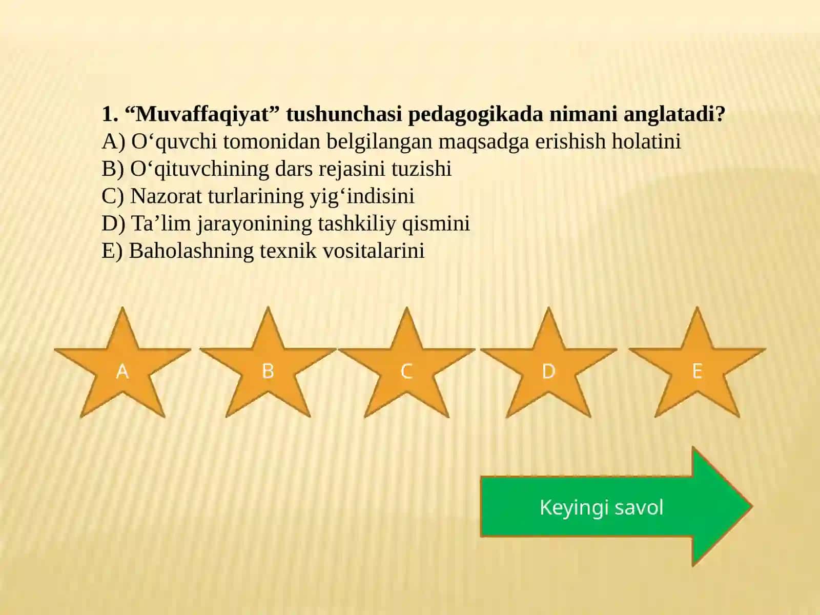 muvoffaqiyat testi 2