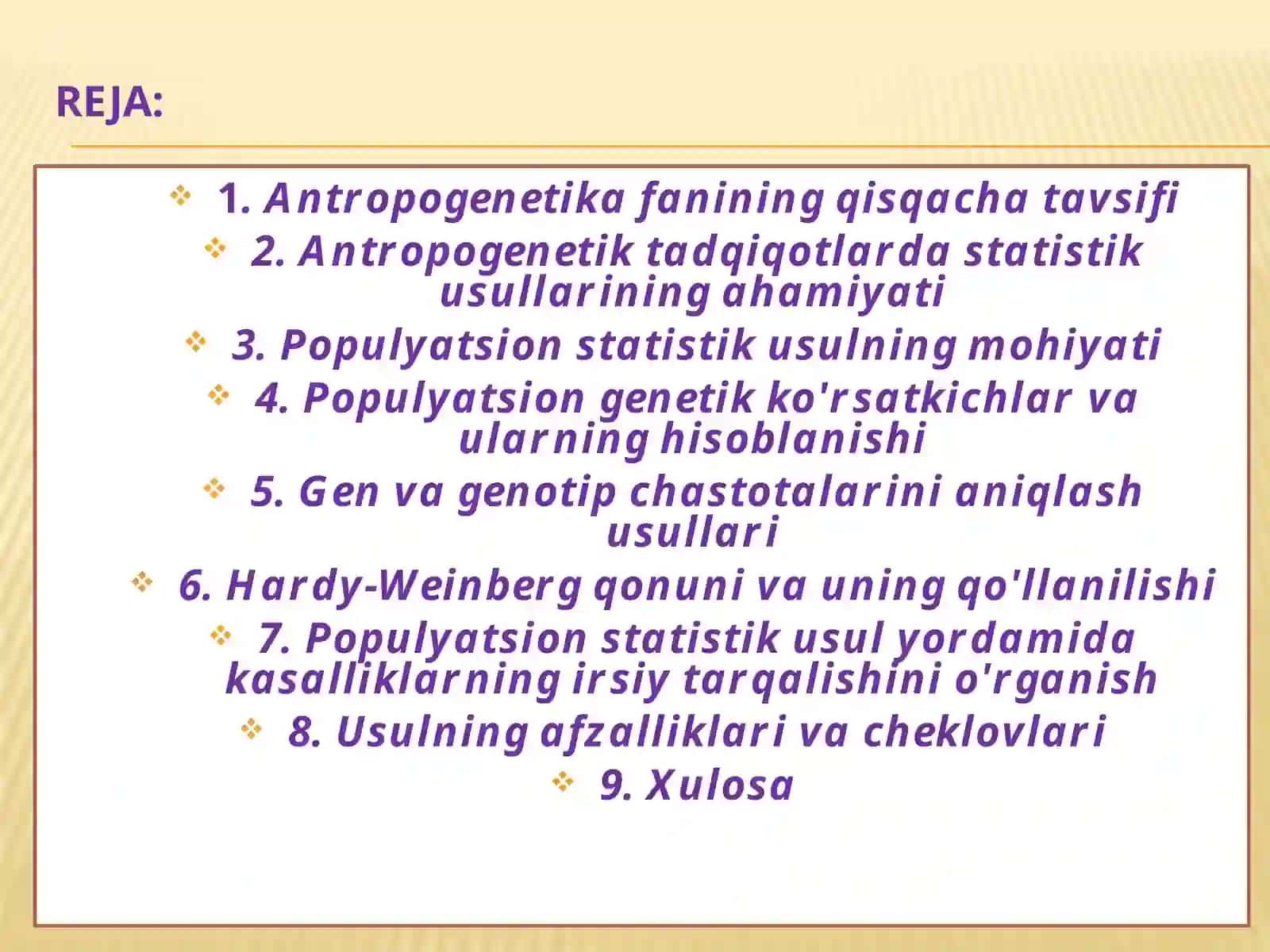 ANTROPOGENETIKA USULLARI: Populyatsion statistik usuli 2