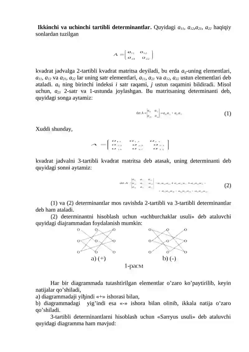 Determinantlar 2