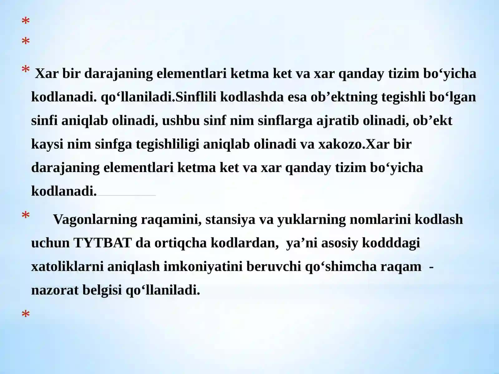 Temiryo‘l transportida boshqaruvning avtomatlashtirilgan tizimi (TYTBAT) 2