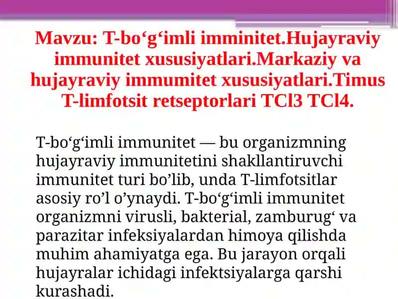 T-boʻgʻimli immunitet 2