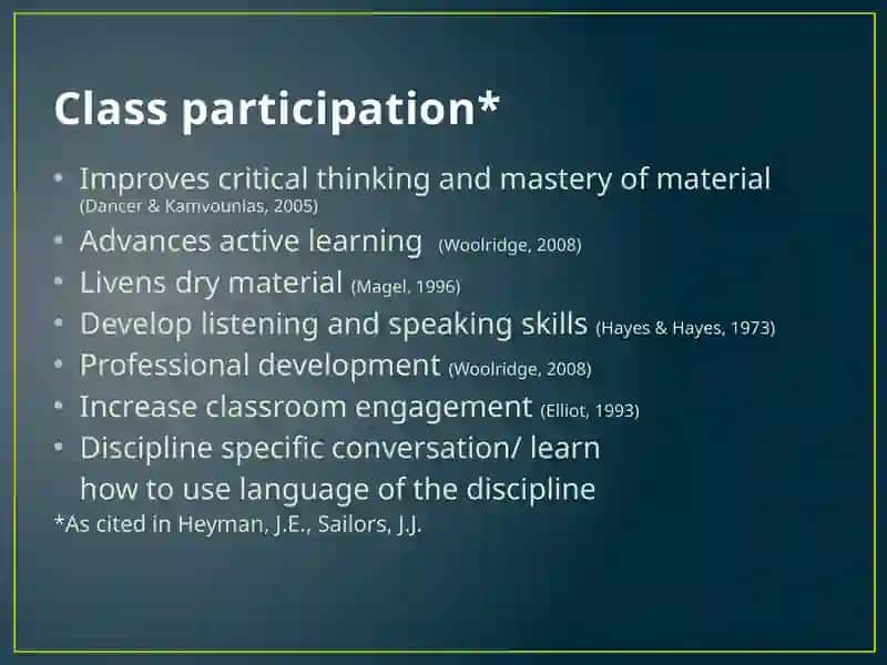 Class Participation: Developing Self-Assessment in Students 2