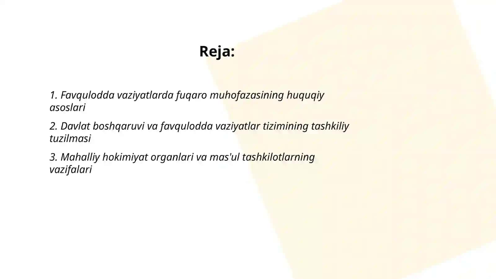 Favqulotda vaziyatlarda fuqoro muhofazasi vazifalari 2
